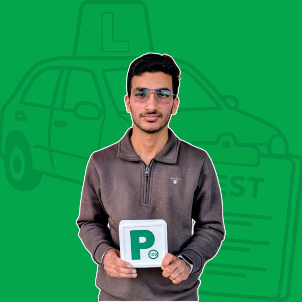 a guy holding red p word card